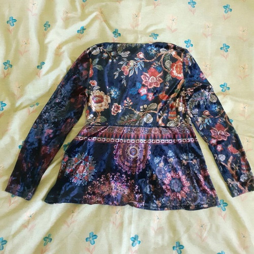 101 idees women's blouse used, size M/L, black multicolor