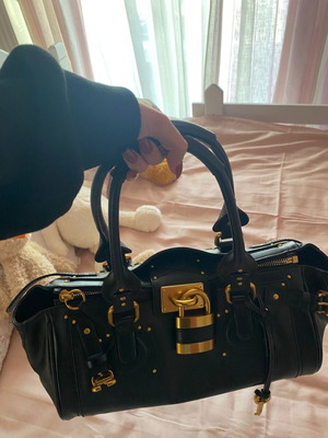Paddington style shoulder bag, black