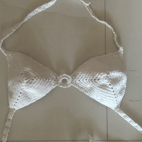 Beach dress and knitted bikini top used, size S
