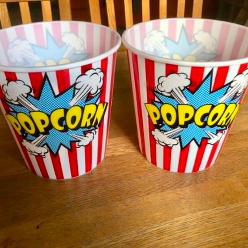 Large plastic snack buckets set, like new, pack of 2, 2800ml
