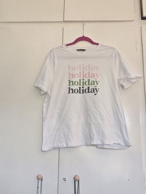 Marks & Spencer Holiday Print T-Shirt size 16 like new, white