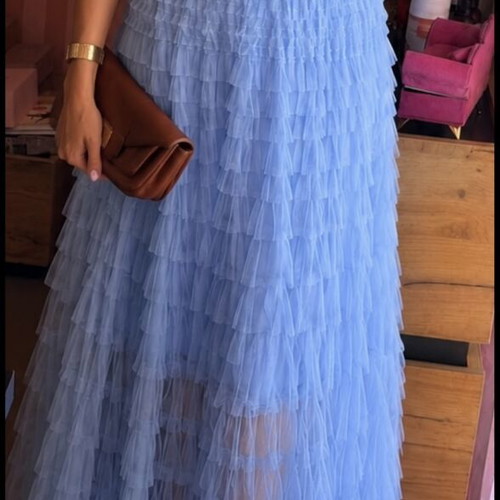 Maxi tulle skirt baby blue new, romantic princess style, size S