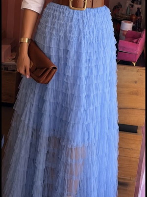 Maxi tulle skirt baby blue new, romantic princess style, size S