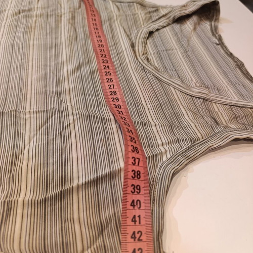Cropped striped tank top beige-brown, Large
