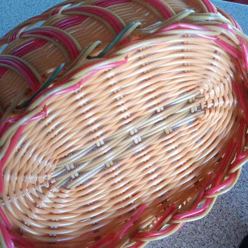 Plastic bread basket yellow and red