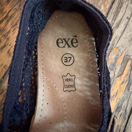 Exe flat espadrilles used, lace, size 37, blue