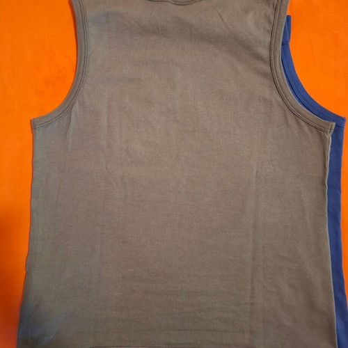 Benetton sleeveless shirts for boys 10, like new, blue and green