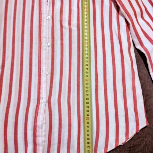 H&M women's striped shirt, white and red, size M