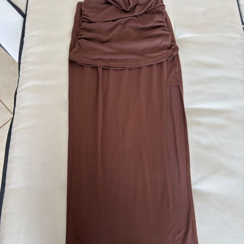 Shein brown elastic skirt and crop top set like new