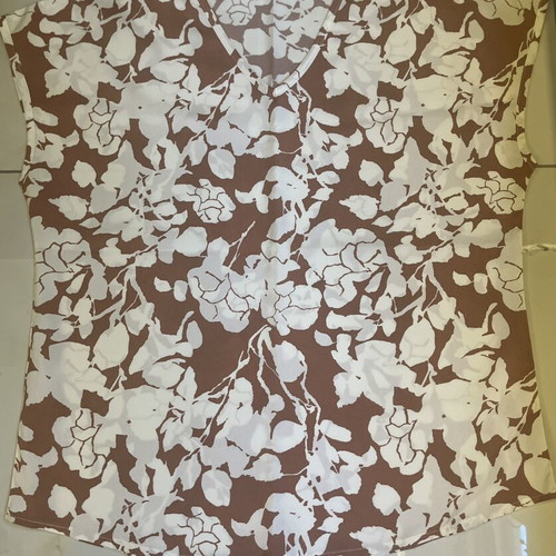 Women's blouse brown with white floral pattern size S like new