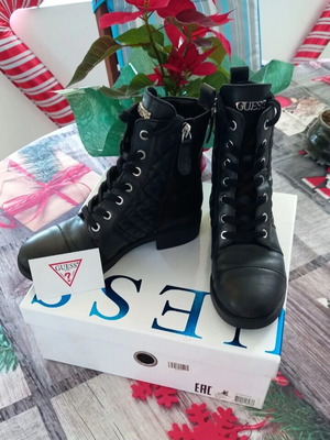 Guess black quilted ankle boots size 36 like new