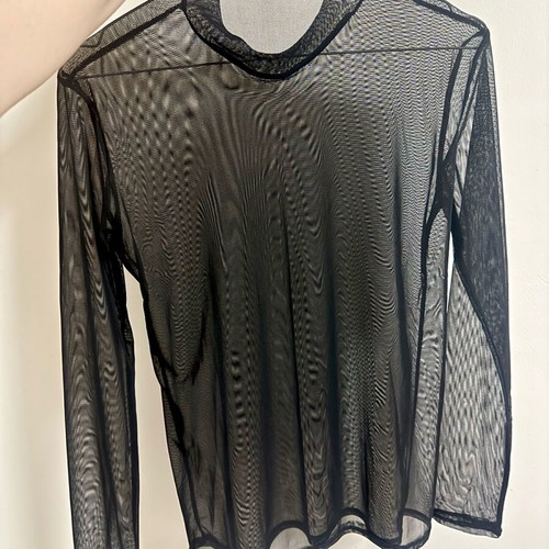 Sheer black mesh long sleeve top Decoro brand new size M