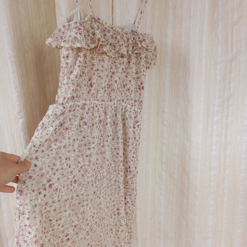 Bershka floral dress like new, size S, beige pink