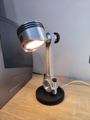 3D Printed Desk Lamp Inspired by Car Engine Piston New