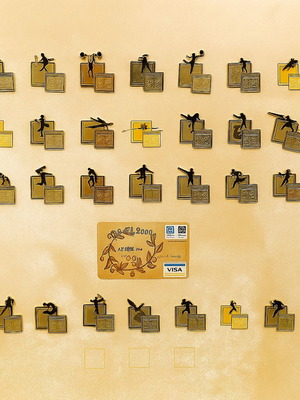 Pin Visa Gold Athens 2004 collection used, 24 pcs