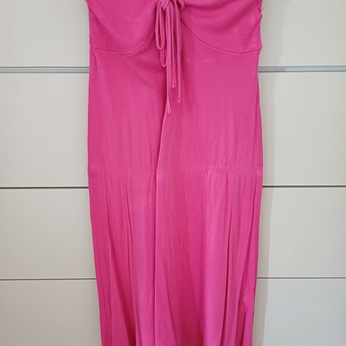 Makó strapless dress used, midi, pink, size small, Rouge Paris