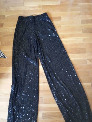 Sinsay sequined pants, black, size S