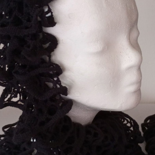Long black scarf new with loop design