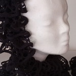 Long black scarf new with loop design