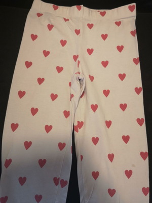 Orchestra girls' pajama pants used, size 6 years, white with hearts