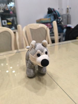 Plush Grey Small Dog Like New TDB1025