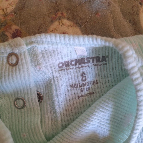Cotton baby shirt blue ribbed, like new, 6-9 months
