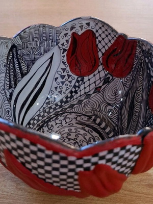 Hand-painted glass bowl made to order