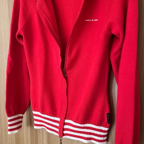 Armani Jeans cardigan red with white details, like new, size M