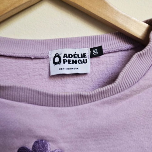 Crop sweatshirt Adelie Pengu like new, lilac, one size