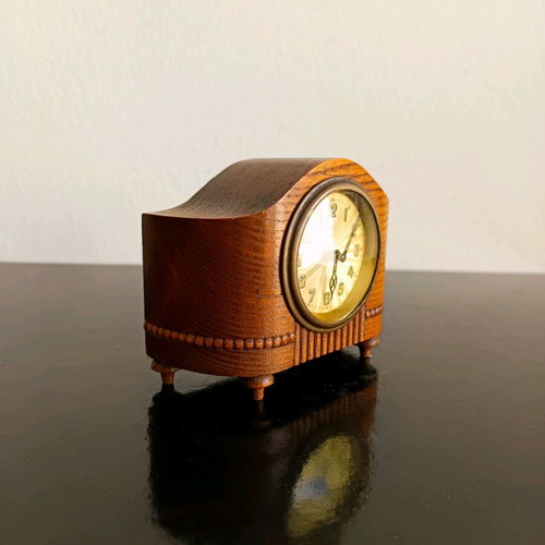 Very old wooden alarm clock used