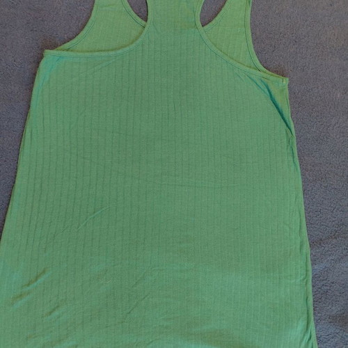 Four tank tops used, red, yellow, dark yellow, light green