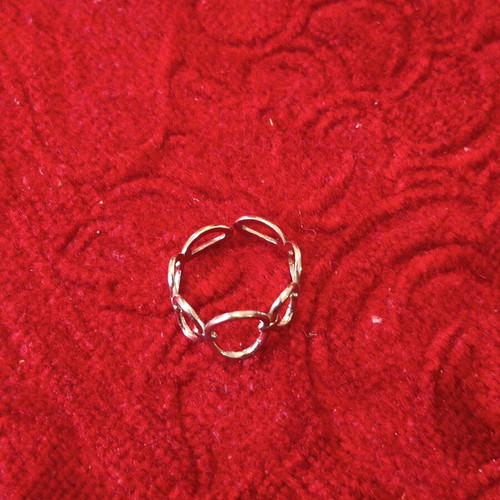 Silver Adjustable Midi Ring with Minimal Geometric Chain Design