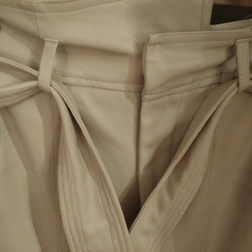 BSB high-waisted faux leather pants like new, off-white