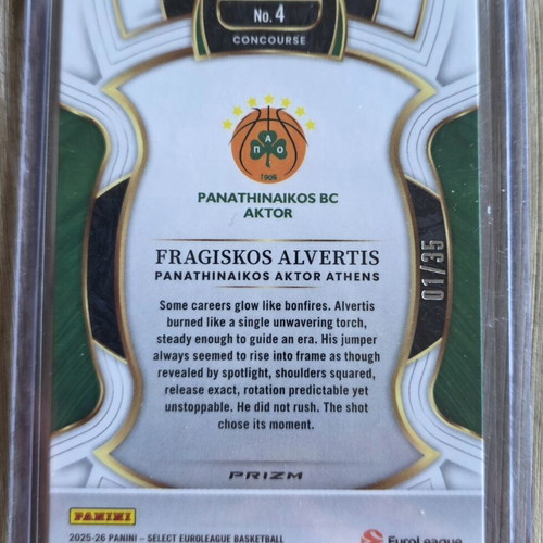 Euroleague Select 2025-2026 Panathinaikos Fragiskos Alvertis Card new