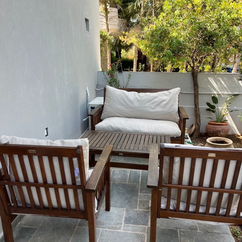 Garden set used with sofa, 2 armchairs, table and 2 sun loungers