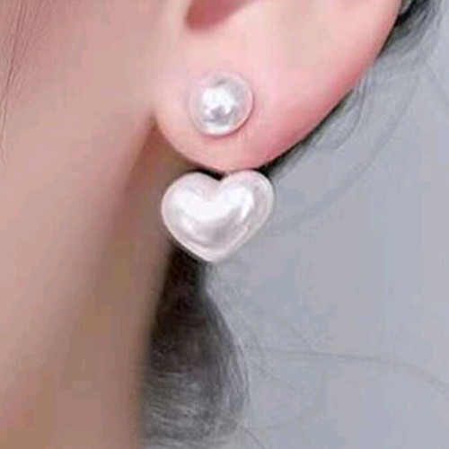Pearl earrings with heart design from stainless steel new
