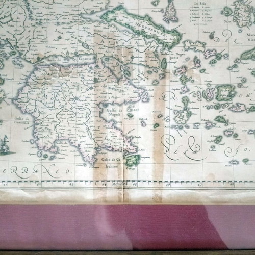 Graecia engraving by Joh. et Corn. Blaeu, 17th century map of Greece and Aegean