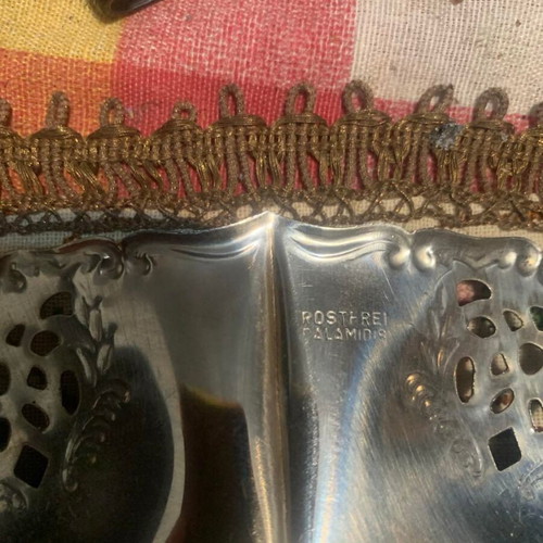 Vintage stainless steel bowl for fruits, nuts, or candies, 1950s