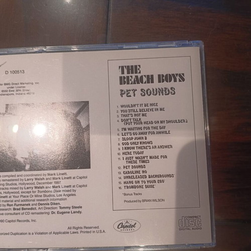 The Beach Boys Pet Sounds CD remaster 1990 edition like new
