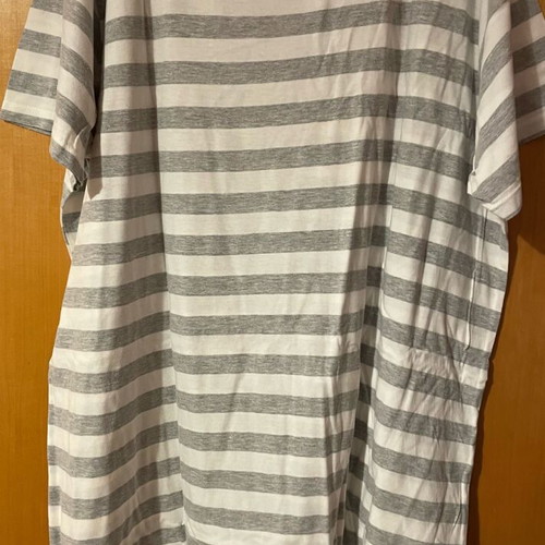 Plus size gray/white striped Primark T-shirt dress 2XL like new