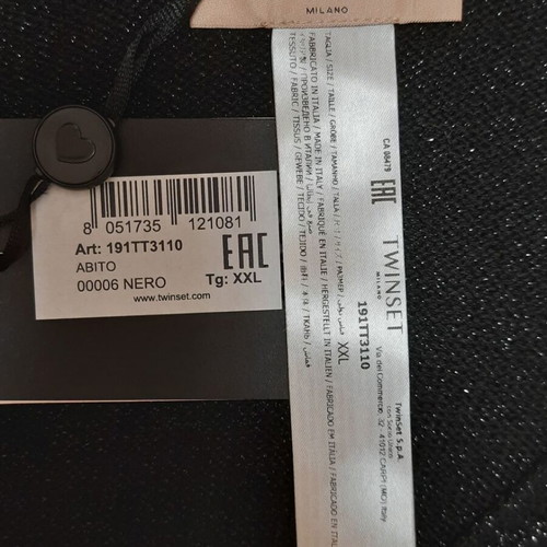 Twinset dress new, size XXL, black with side slits