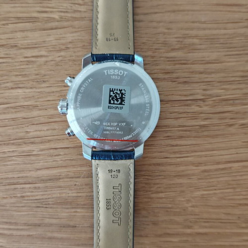 Tissot Quickster Chronograph men's watch, blue dial, leather strap