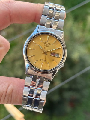Seiko 5 Automatic Men's Watch Steel Yellow Gold Like New