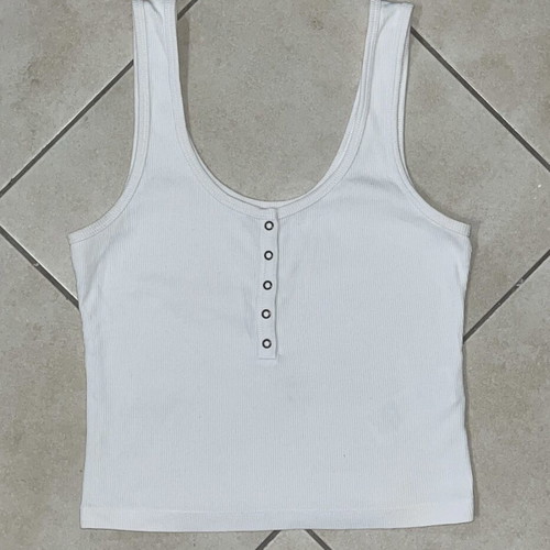 Abercrombie & Fitch Women Ribbed Tank Top white, like new, size S