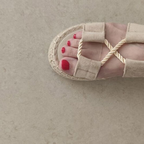 Women's Espadrille Sandals Taupe with Jute Sole and Gladiator Style