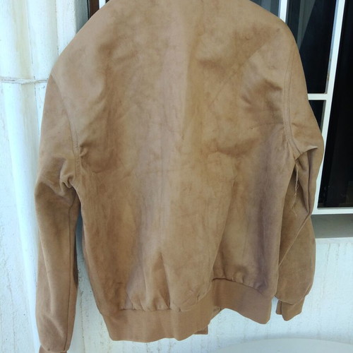 Beige Italian jacket new, plastic-coated leather