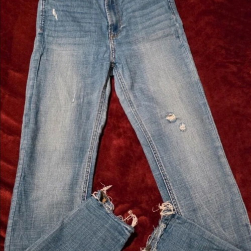 Stradivarius Skinny Super High Waist Jeans with Rips, size S/36