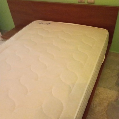 Neoset bed new with mattress and built-in nightstand, wooden