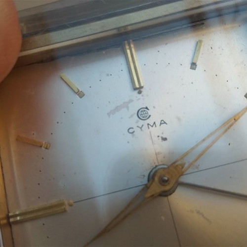 Cyma alarm clock 1950's used, Swiss analog table clock