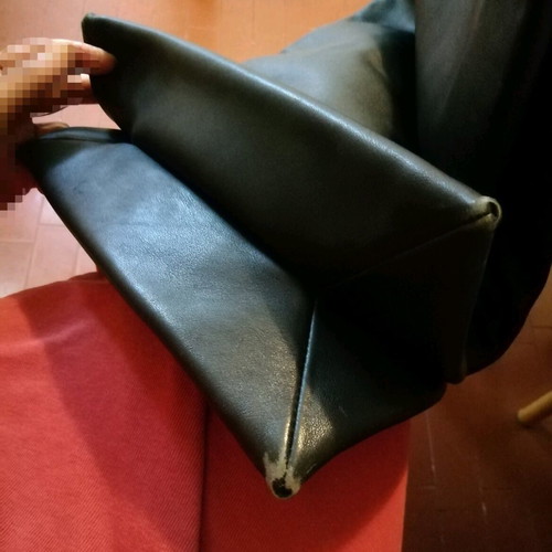 Fausto Santini leather shoulder bag used, black